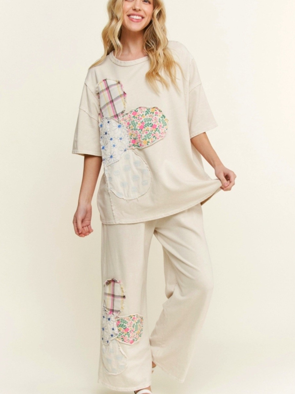 JHer New Patchwork Flowers Top And  Pants Outfit!